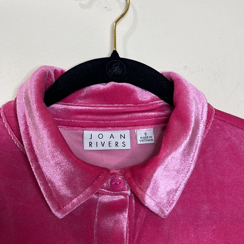 Joan Rivers Beautiful Raspberry Pink Velvet Boyfriend Tunic - Picture 4 of 7
